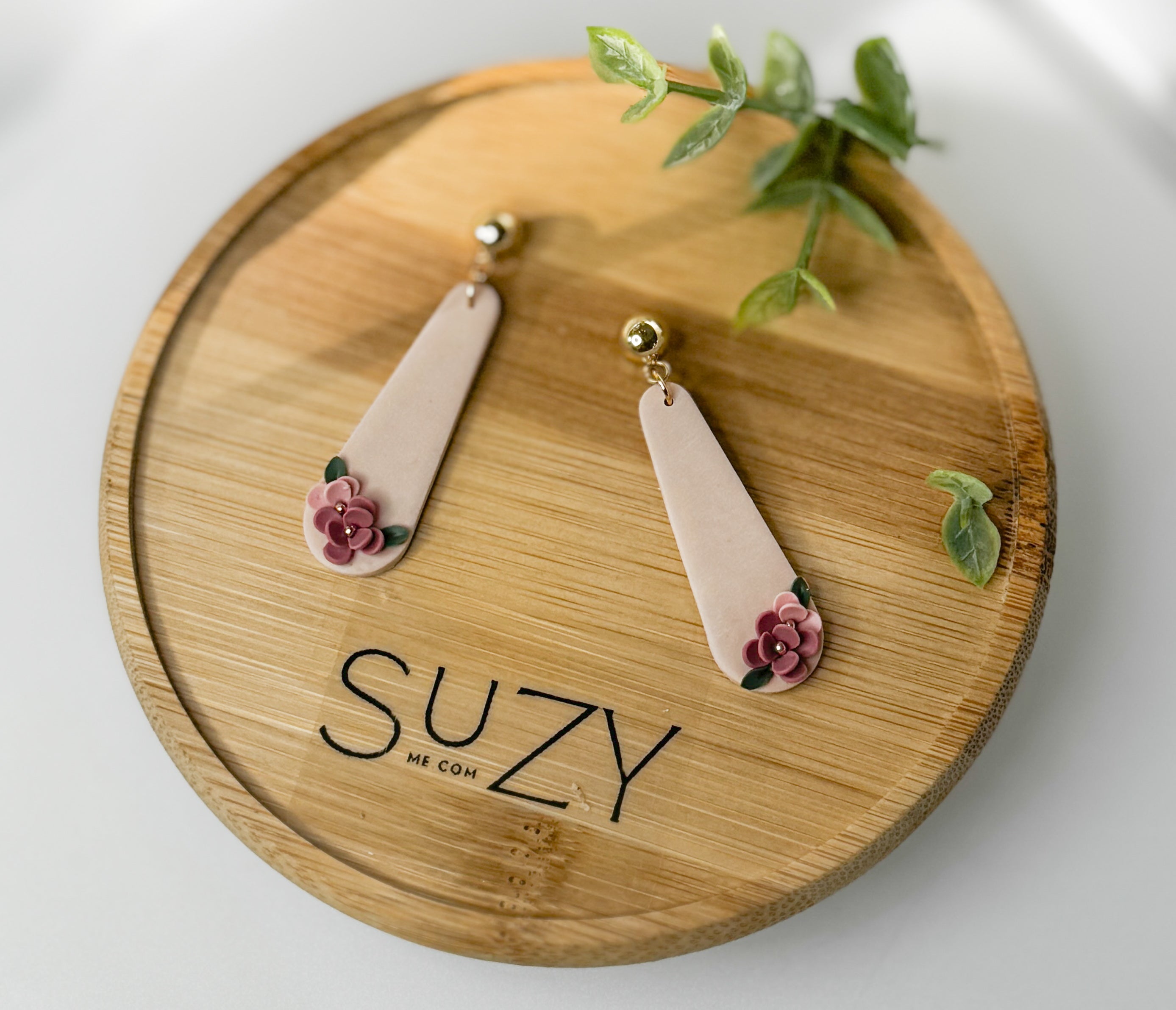 RV6 Blush Garden Floral Earrings – Lightweight Statement Jewelry, Boutique Gift for Her