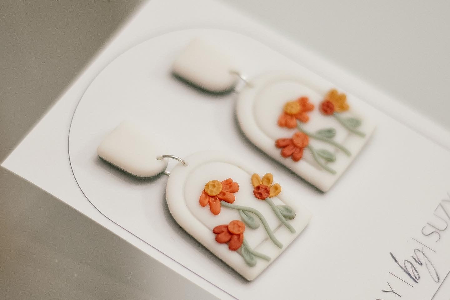 SL1 Summer Lovin’ Arch Handmade Lightweight Earrings, Trendy colors, Floral, Stainless Steel Hypoallergenic