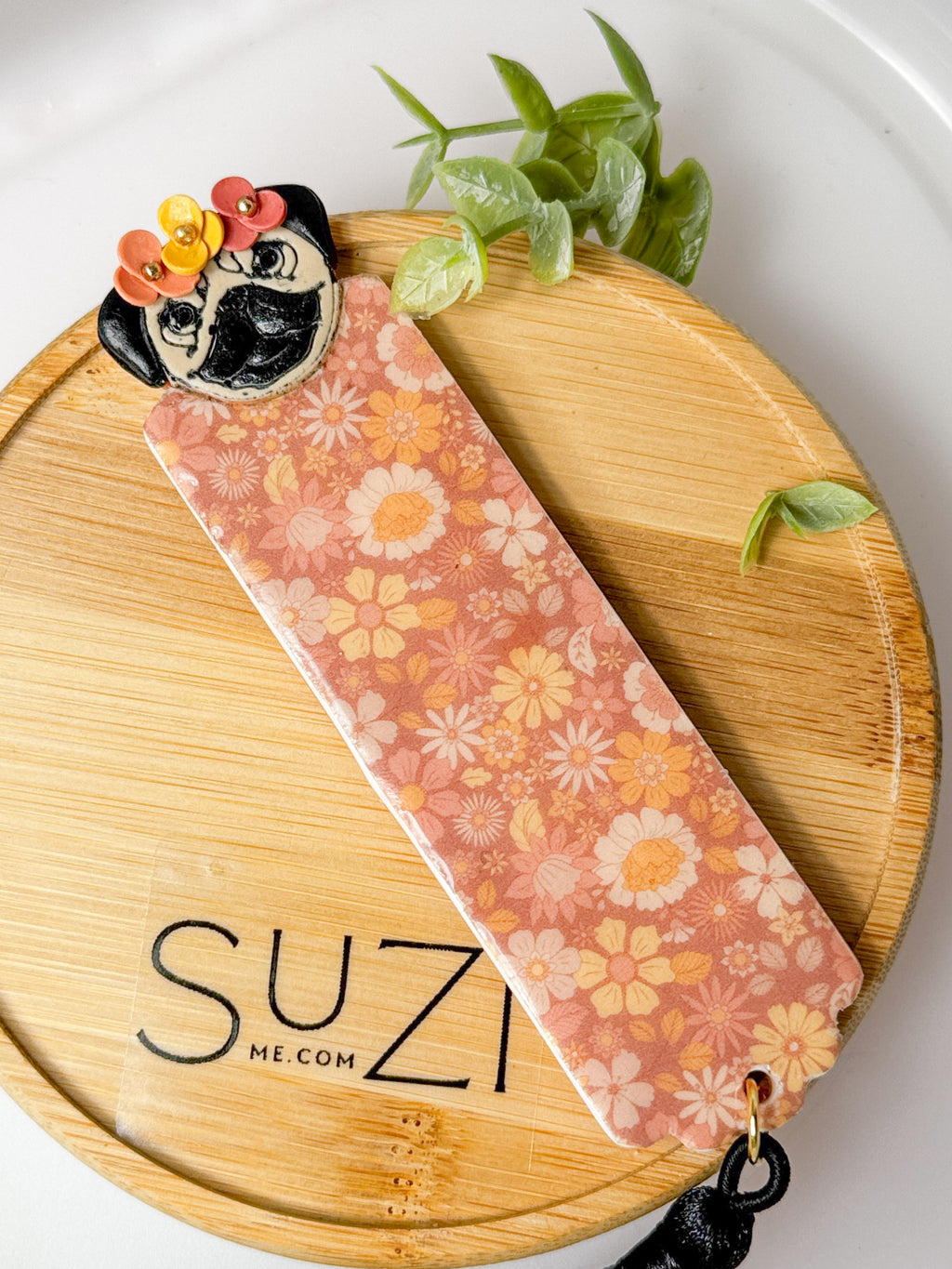 PUG6 Dainty Floral Bookish Inspired Bookmark, Handmade Polymer Clay, Gift, Soft Colors