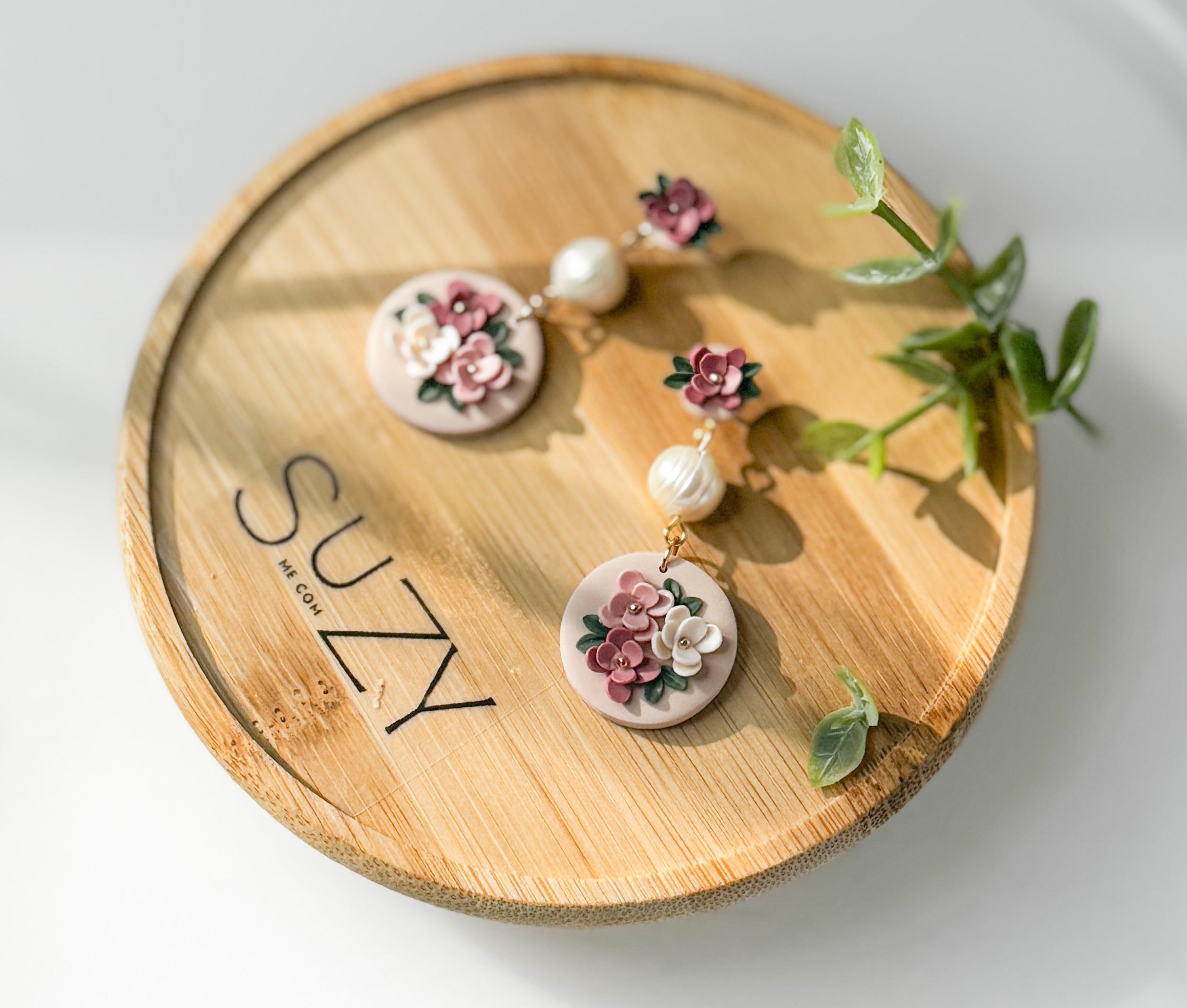RV2 Blush Garden Floral Earrings – Lightweight Statement Jewelry, Boutique Gift for Her