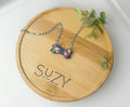 PLF3 Pink Coral Geo Bloom Bow Necklace – Lightweight Polymer Clay Statement Jewelry