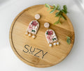 RV1 Blush Garden Floral Earrings – Lightweight Statement Jewelry, Boutique Gift for Her