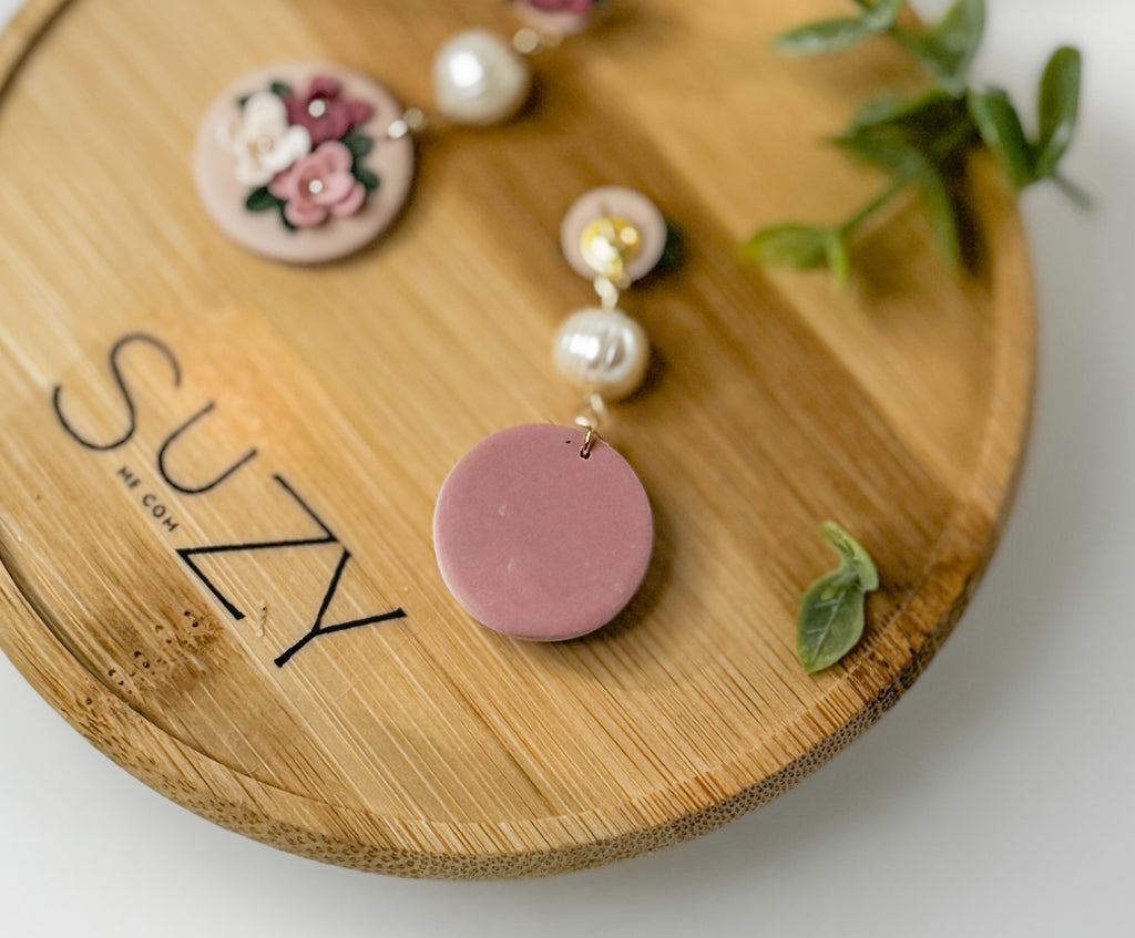RV2 Blush Garden Floral Earrings – Lightweight Statement Jewelry, Boutique Gift for Her