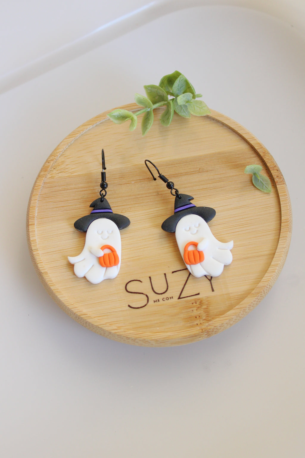 LH2 Witch Ghost Pumpkin Earrings – Cute Halloween Polymer Clay Lightweight Dangle Earrings | Hypoallergenic Stainless Steel | Gift for Her | Boutique