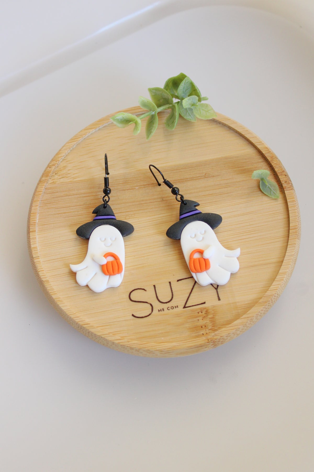 LH2 Witch Ghost Pumpkin Earrings – Cute Halloween Polymer Clay Lightweight Dangle Earrings | Hypoallergenic Stainless Steel | Gift for Her | Boutique