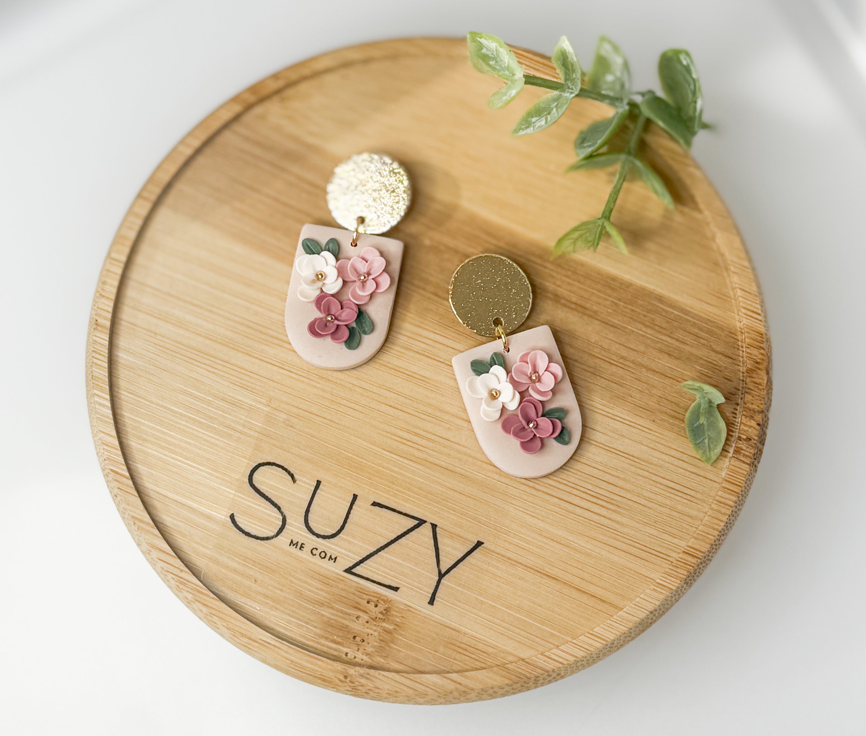 RV7 Blush Garden Floral Earrings – Lightweight Statement Jewelry, Boutique Gift for Her