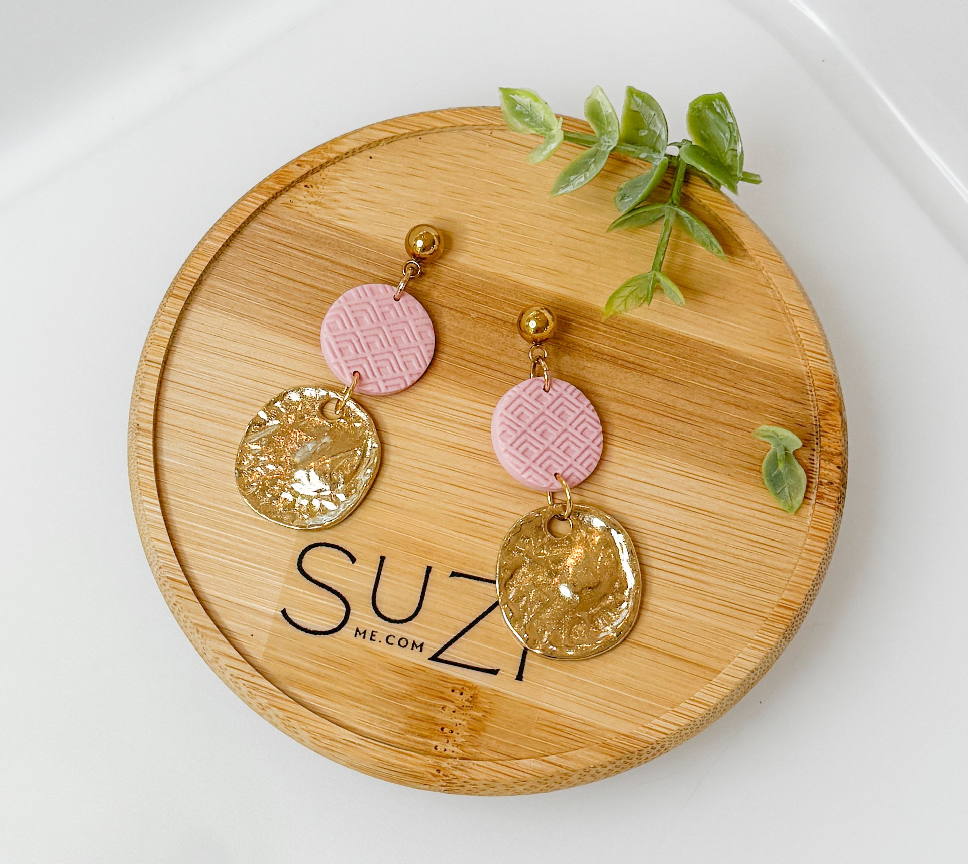 F2 Golden Hour Floral Clay Earrings – Lightweight Warm Tone Statement Jewelry