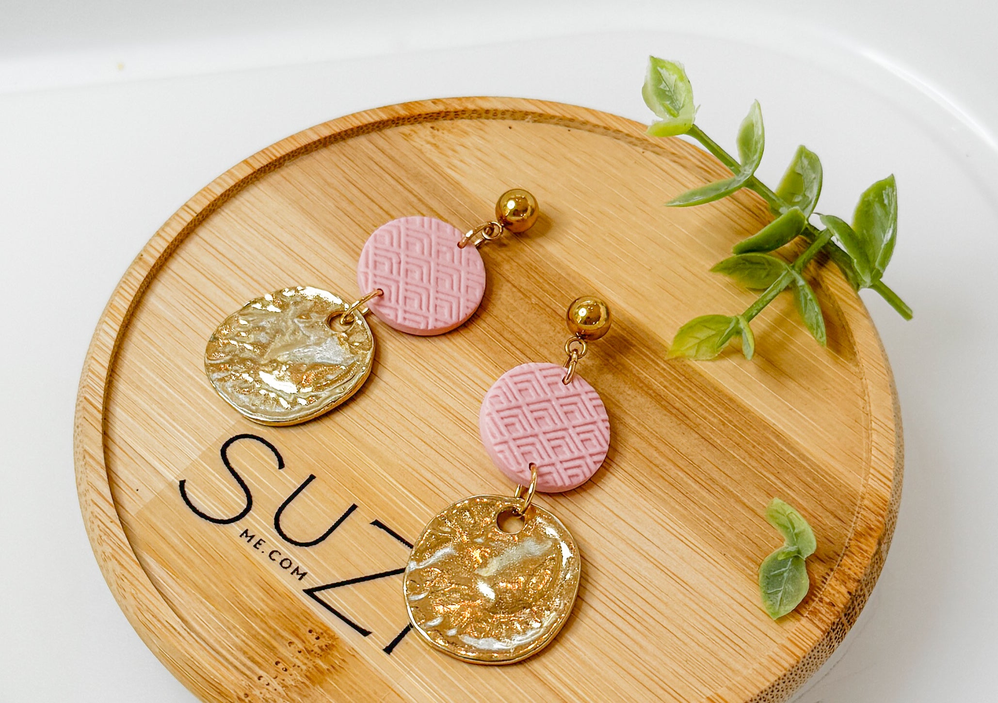 F2 Golden Hour Floral Clay Earrings – Lightweight Warm Tone Statement Jewelry