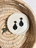 EL10 Cute Goth Earrings, Skull and Heart Jewelry, Emo Aesthetic Polymer Clay Gift
