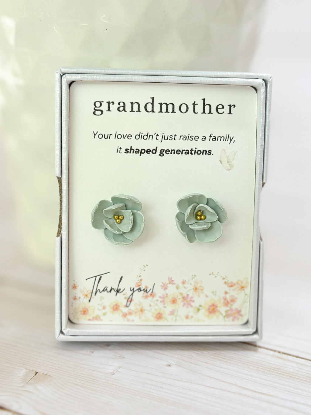 GB4 Floral Gift for Grandma, Meaningful and Sentimental Keepsake Gifts, Lightweight Hypoallergenic Earrings