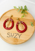 Sparkly Red Handmade Polymer Clay Earrings, Everyday Wear, Glitter