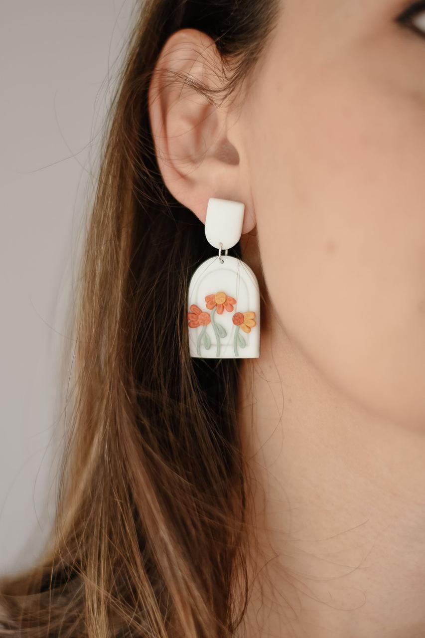 SL1 Summer Lovin’ Arch Handmade Lightweight Earrings, Trendy colors, Floral, Stainless Steel Hypoallergenic