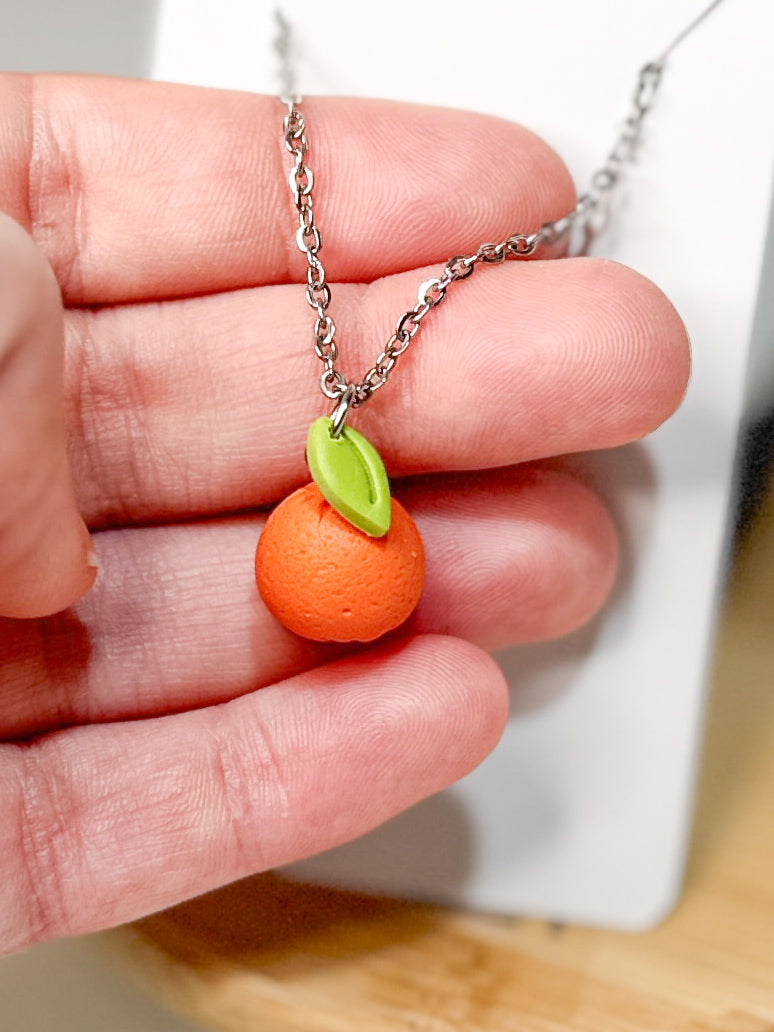 FR13 Fruit Floral Inspired Earrings - Orange, Lightweight Statement Jewelry, Boutique Gift for Her