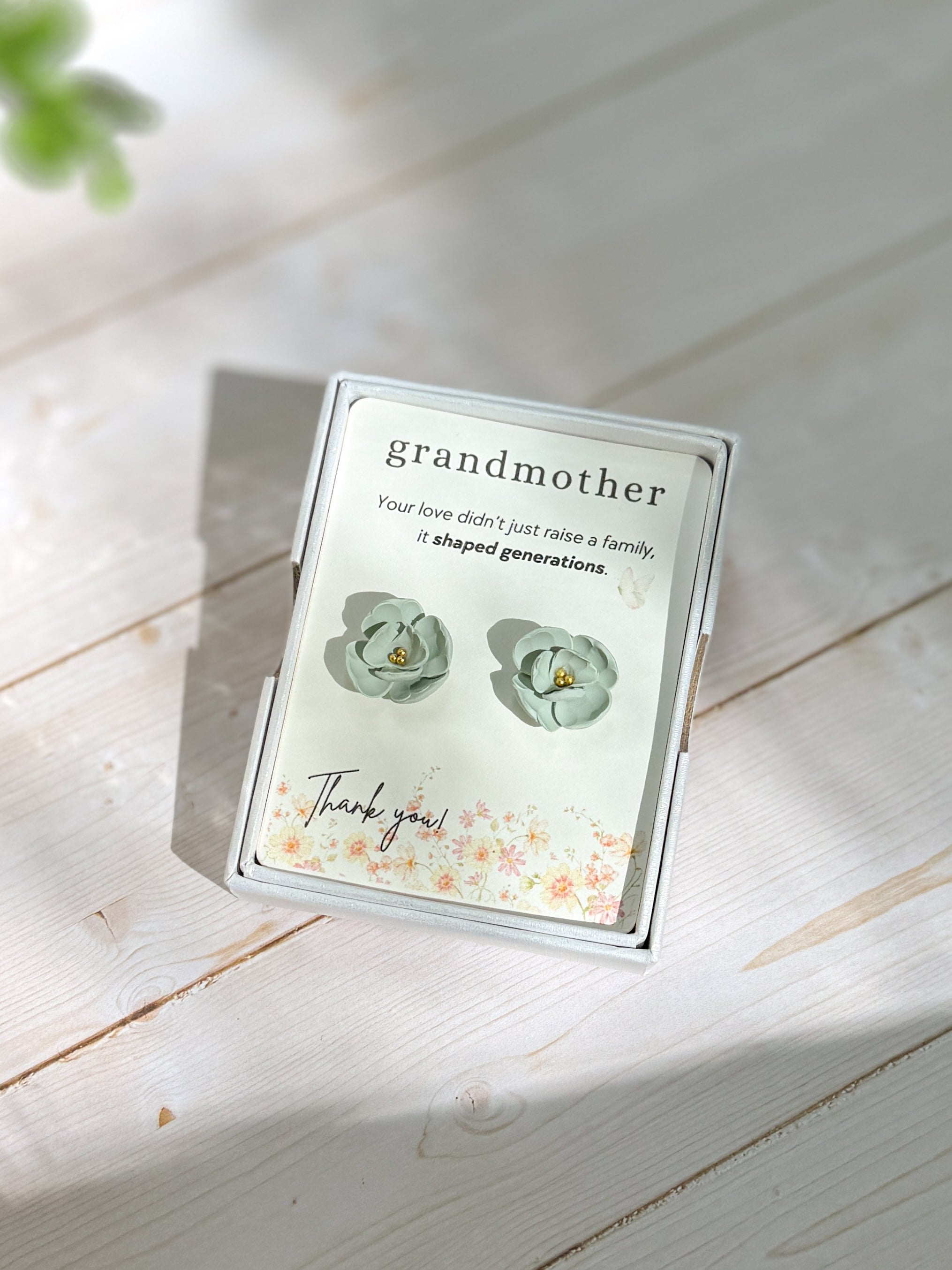 GB4 Floral Gift for Grandma, Meaningful and Sentimental Keepsake Gifts, Lightweight Hypoallergenic Earrings