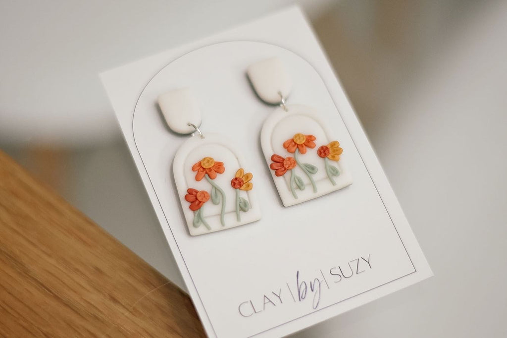 SL1 Summer Lovin’ Arch Handmade Lightweight Earrings, Trendy colors, Floral, Stainless Steel Hypoallergenic