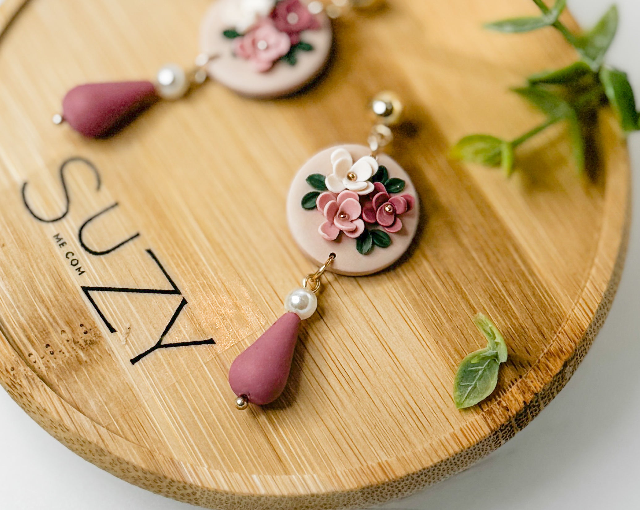 RV5 Blush Garden Floral Earrings – Lightweight Statement Jewelry, Boutique Gift for Her