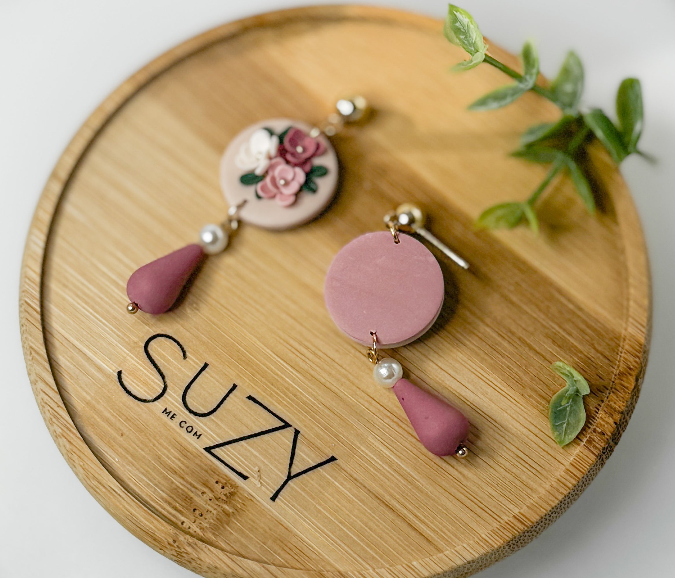 RV5 Blush Garden Floral Earrings – Lightweight Statement Jewelry, Boutique Gift for Her