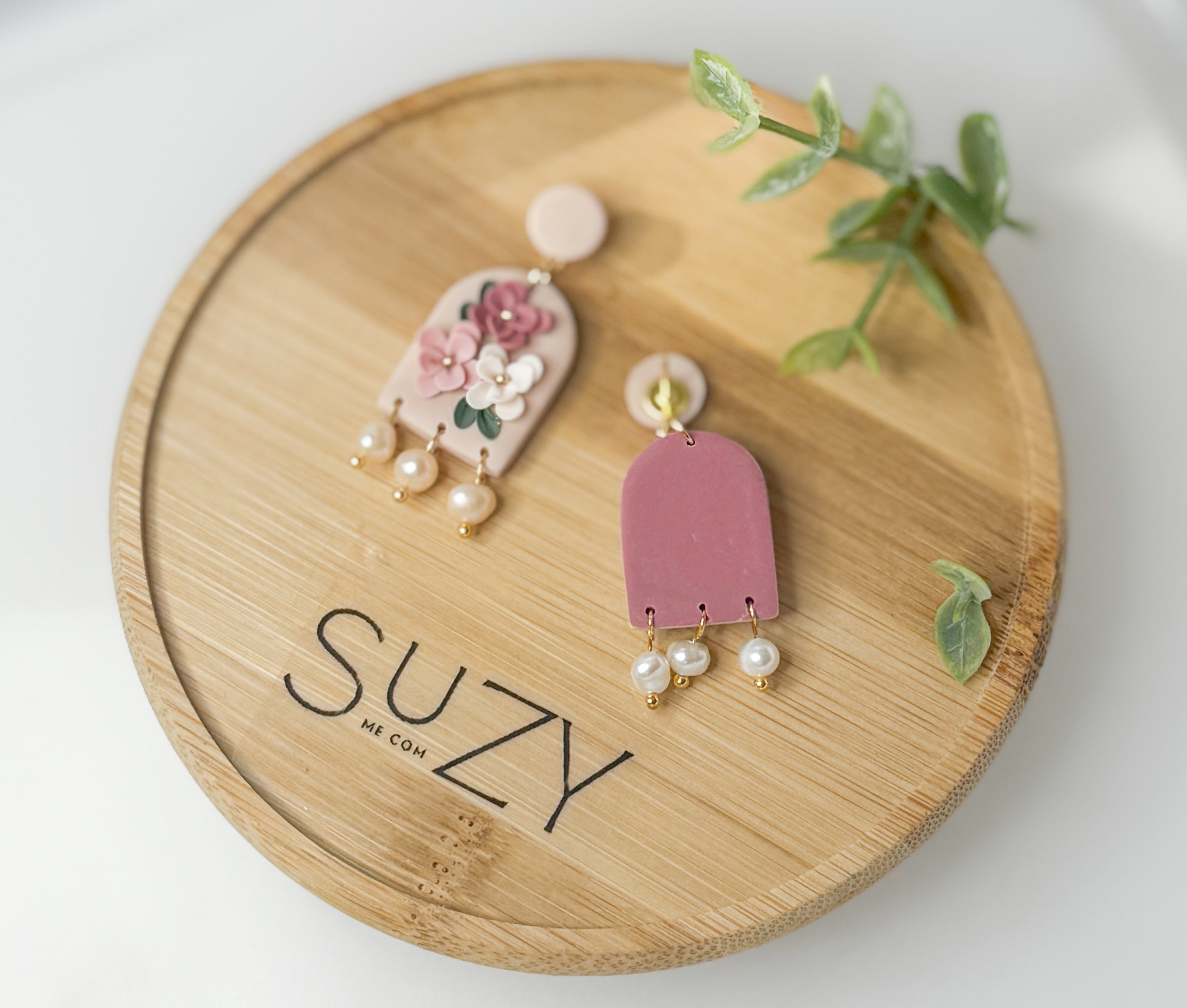 RV1 Blush Garden Floral Earrings – Lightweight Statement Jewelry, Boutique Gift for Her