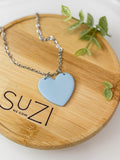 L18 Heart Inspired Earrings, Handmade Polymer Clay Jewelry, Neutral Soft Tones. Necklace
