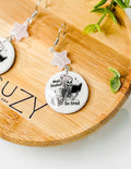 Med Student Gift idea, Skeleton Tired Medical Student Polymer Clay earrings, Handmade Lightweight, Pink and White