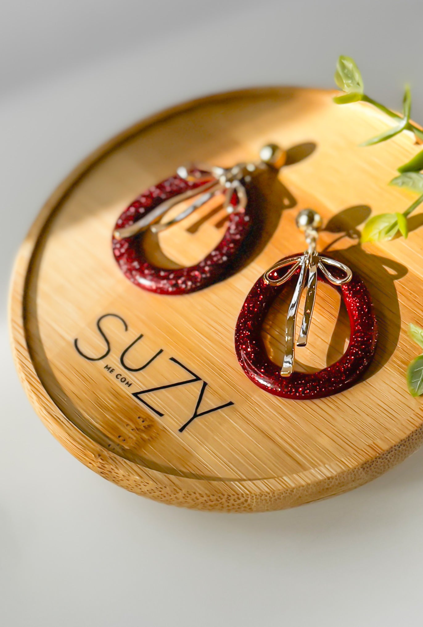 Sparkly Red Handmade Polymer Clay Earrings, Everyday Wear, Glitter