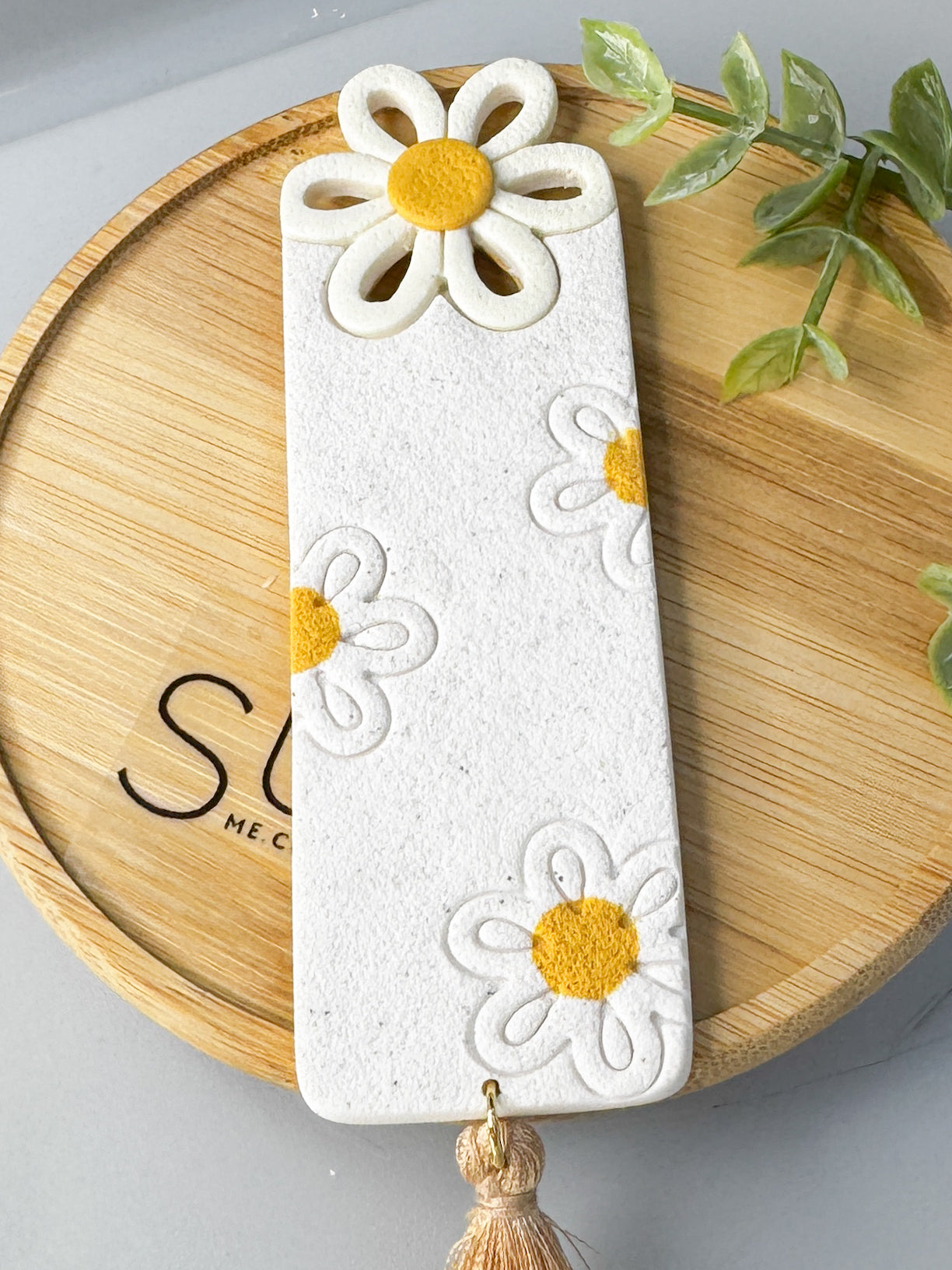 Daisy Bookmark White and Yellow, Bookish Gifts, Polymer Clay