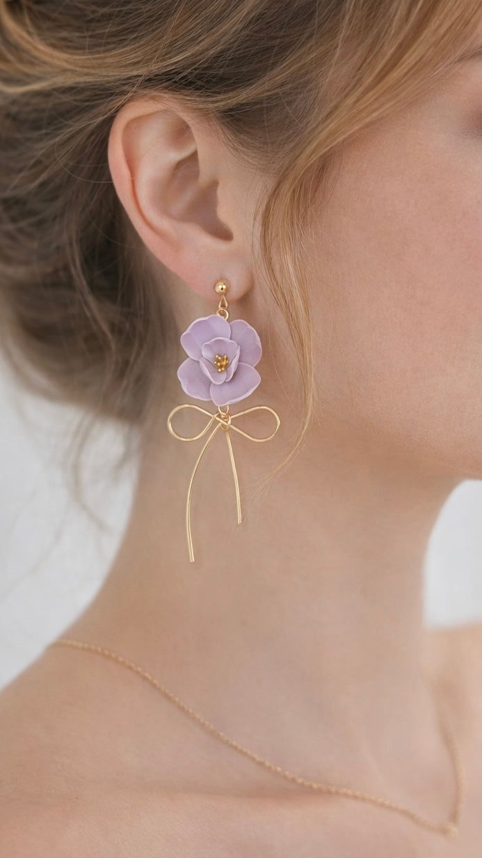SUZY18 Everyday, Lightweight Floral Earrings, Handmade Polymer Clay Jewelry, Trendy Soft Pastel Colors