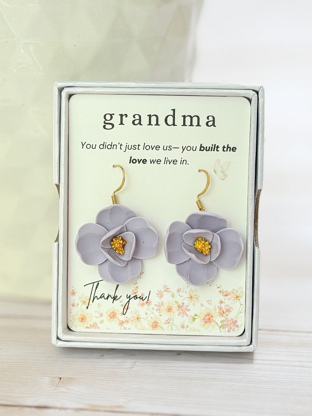 GB3 Floral Gift for Grandma, Meaningful and Sentimental Keepsake Gifts, Lightweight Hypoallergenic Earrings