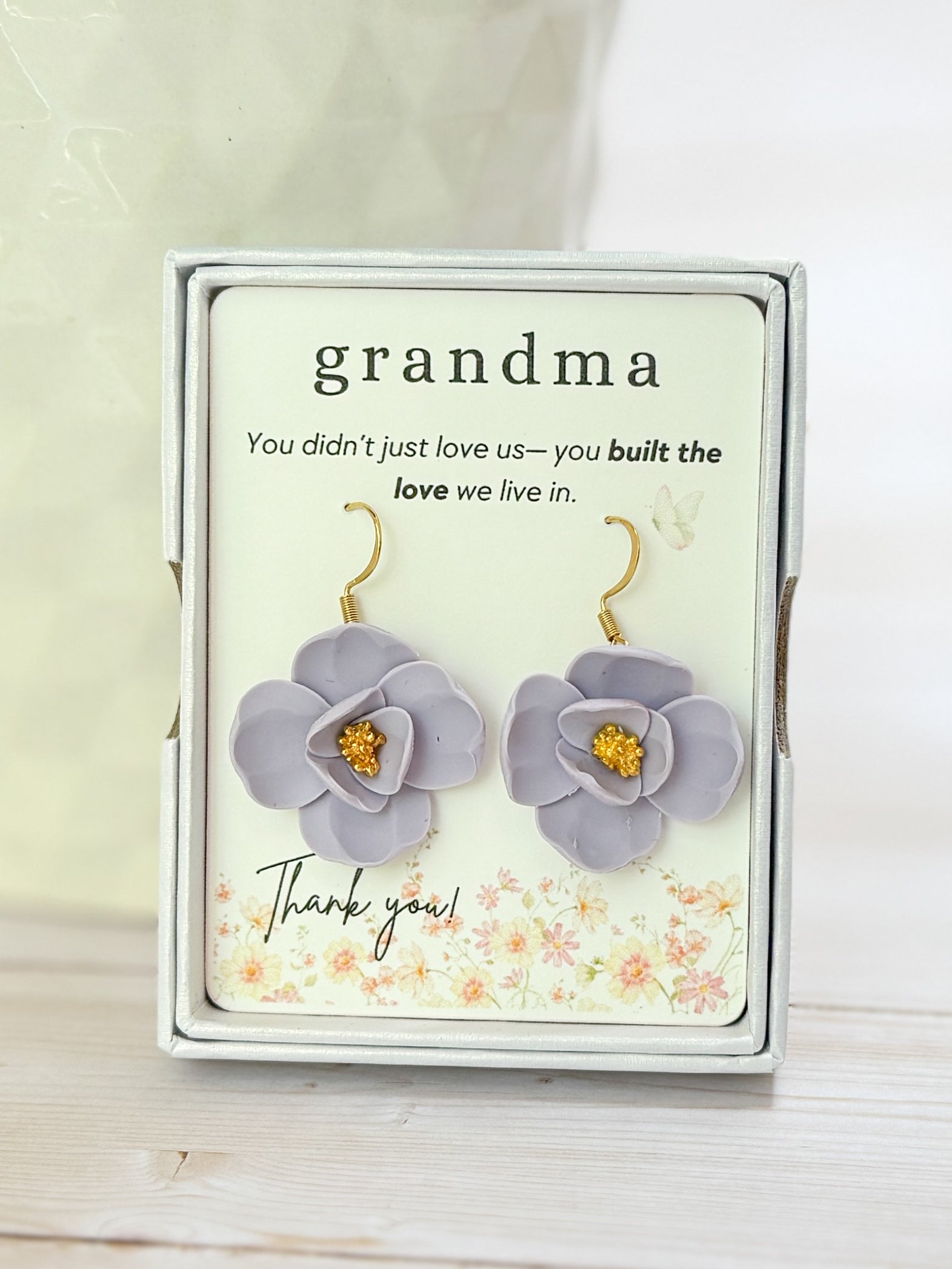 GB3 Floral Gift for Grandma, Meaningful and Sentimental Keepsake Gifts, Lightweight Hypoallergenic Earrings