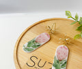 P2 Protea Flower Jewelry, Elegant South African Inspired Artisan Handmade Earrings, Unique Gifts for Her, Natural soft tones, Gold Bow