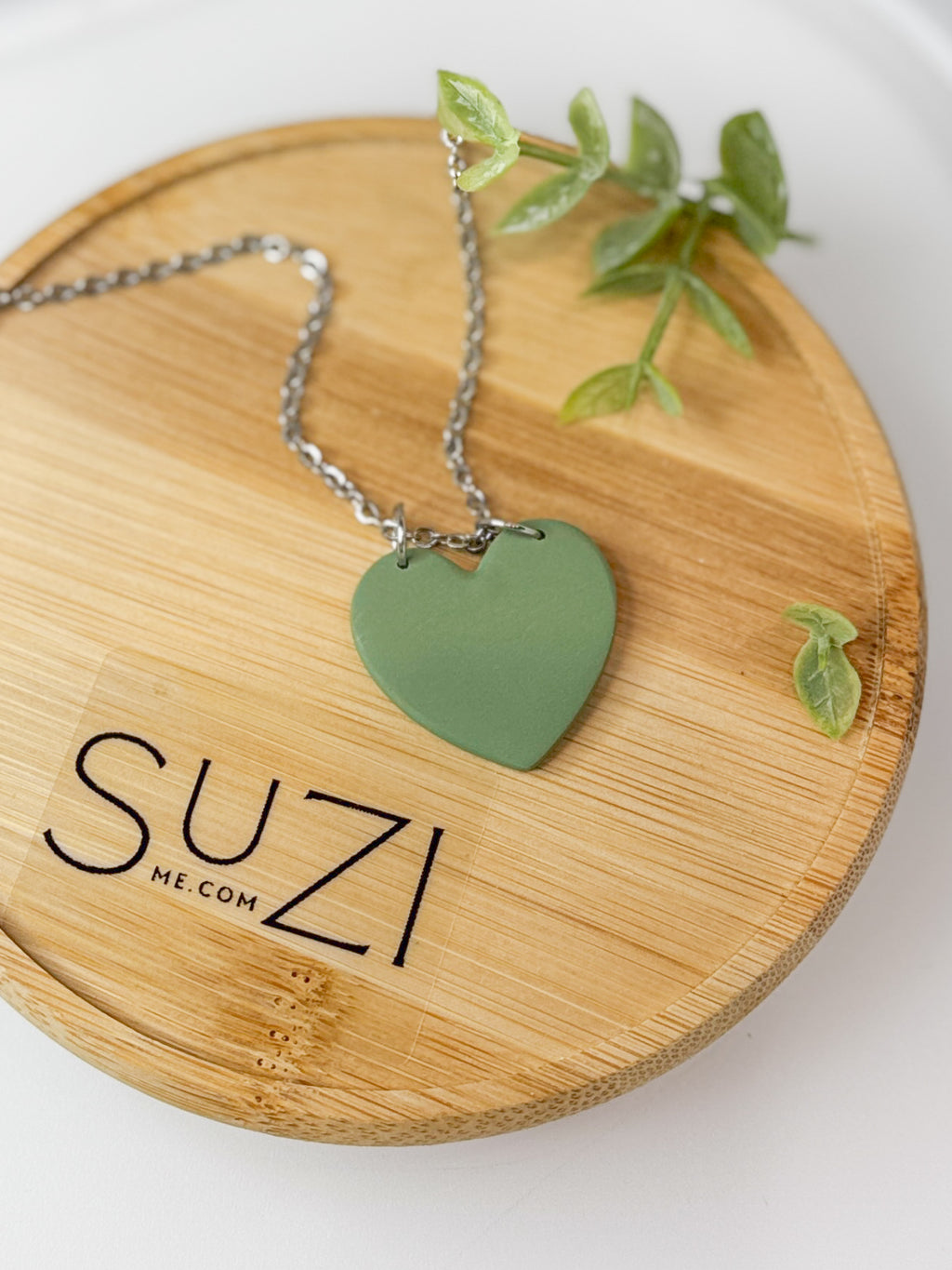 L18 Heart Inspired Earrings, Handmade Polymer Clay Jewelry, Neutral Soft Tones. Necklace