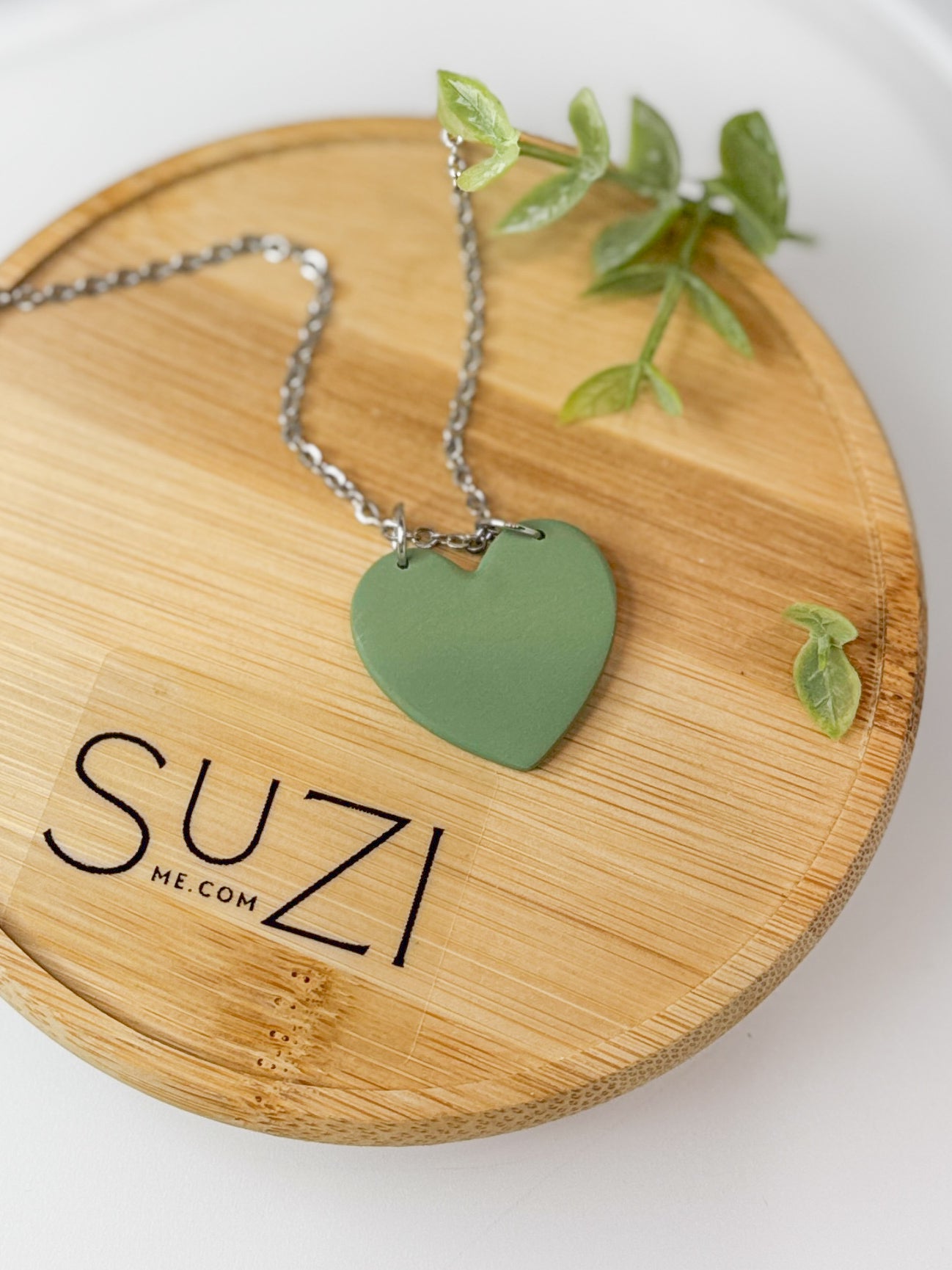 L18 Heart Inspired Earrings, Handmade Polymer Clay Jewelry, Neutral Soft Tones. Necklace