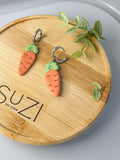 F1 Cute Carrot Dangle Earring, Handmade Polymer clay, Kids, Hypoallergenic, Orange