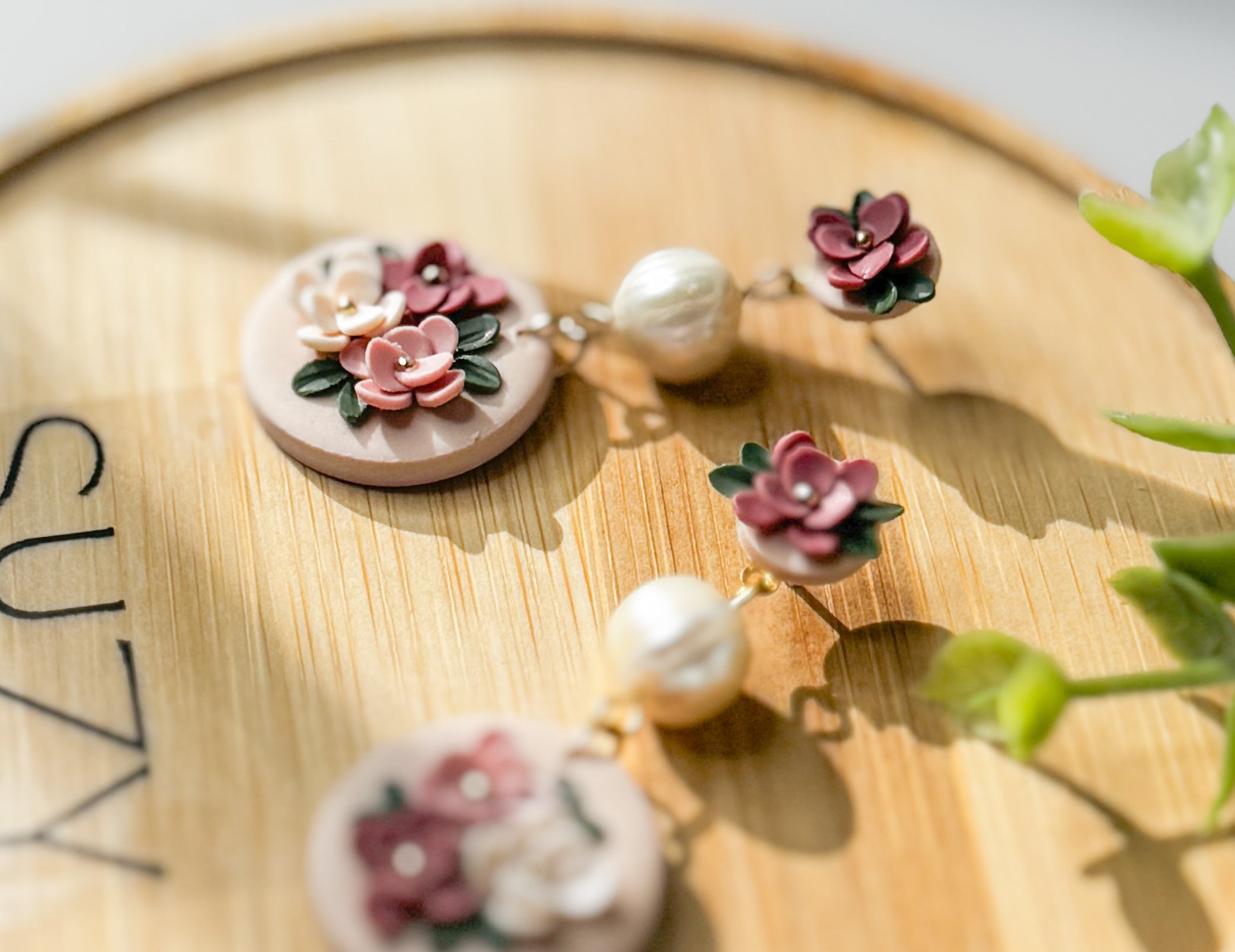 RV2 Blush Garden Floral Earrings – Lightweight Statement Jewelry, Boutique Gift for Her