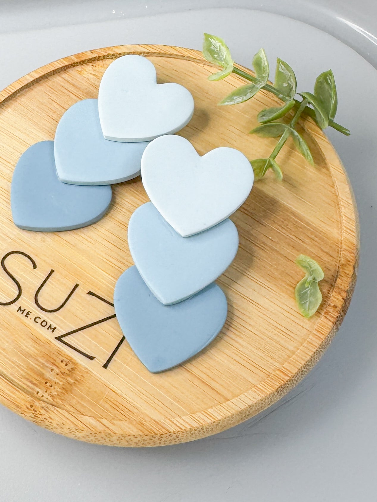L20 Heart Inspired Earrings, Handmade Polymer Clay Jewelry, Neutral Soft Tones