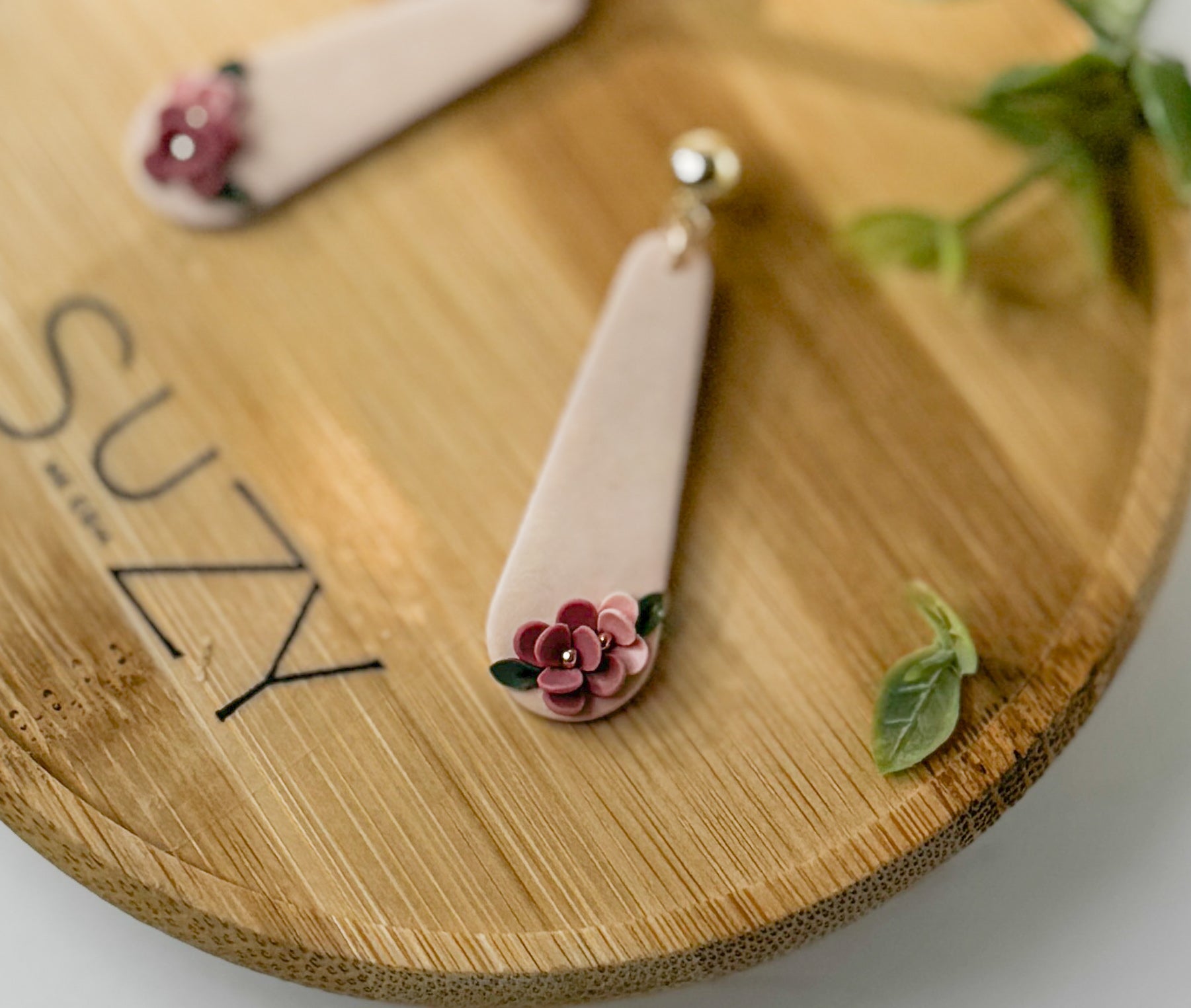 RV6 Blush Garden Floral Earrings – Lightweight Statement Jewelry, Boutique Gift for Her