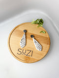 Black and White Pattern Handmade Polymer Clay Everyday Wear Dangle Earring Stainless Steel