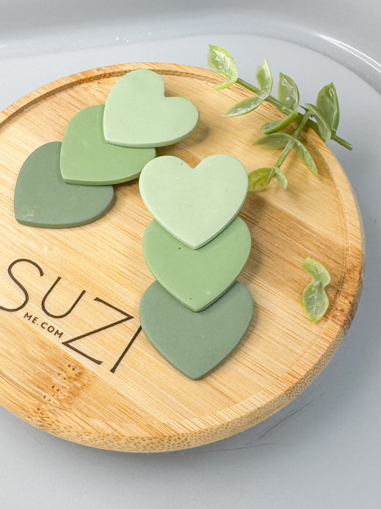 L20 Heart Inspired Earrings, Handmade Polymer Clay Jewelry, Neutral Soft Tones