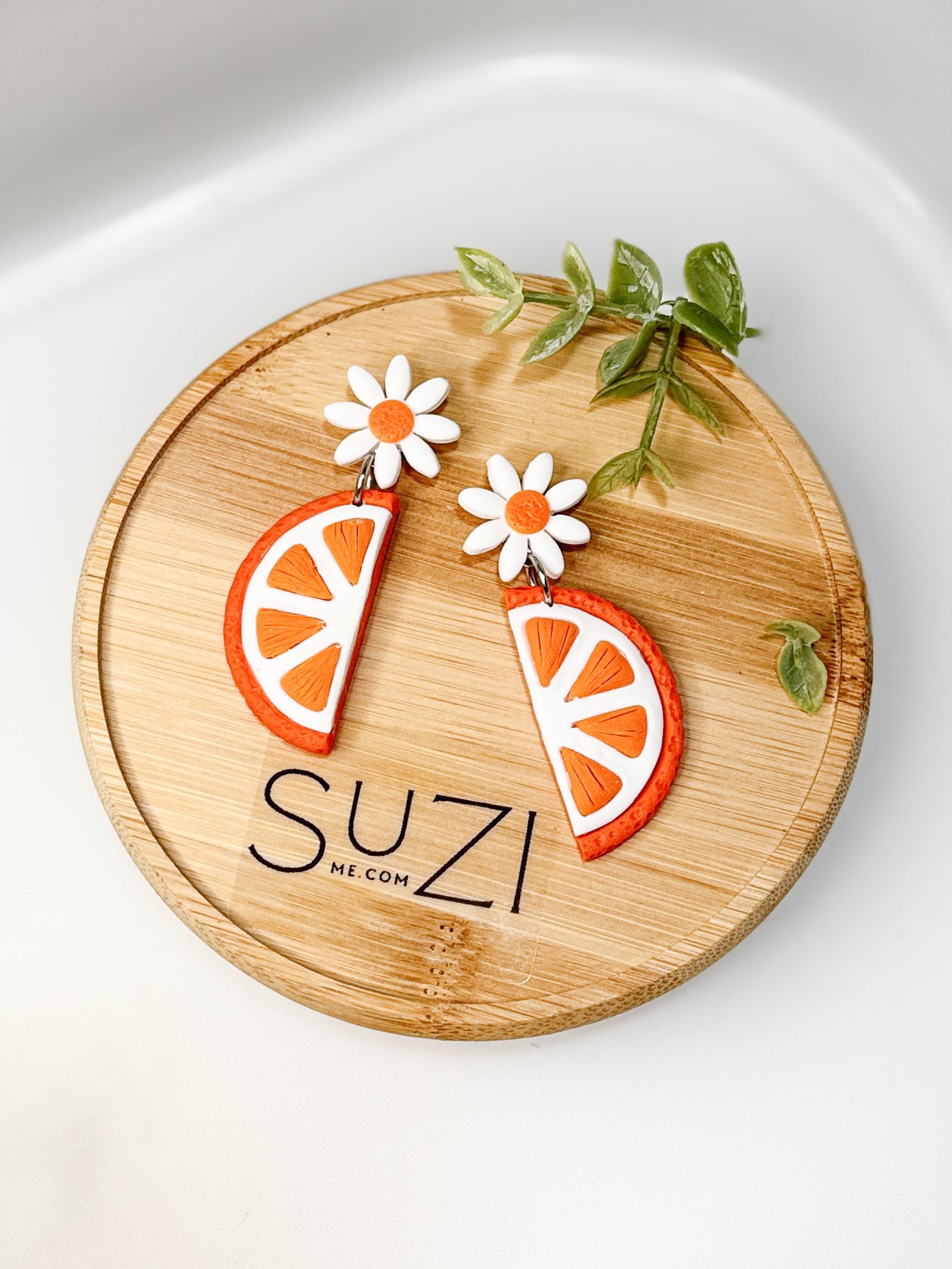 FR10 Fruit Floral Inspired Earrings - Orange, Lightweight Statement Jewelry, Boutique Gift for Her