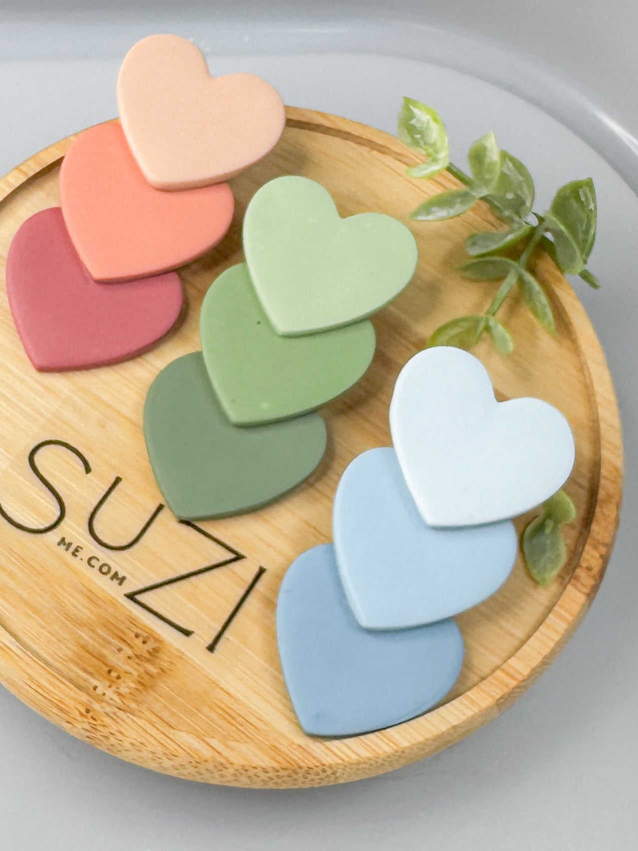 L20 Heart Inspired Earrings, Handmade Polymer Clay Jewelry, Neutral Soft Tones