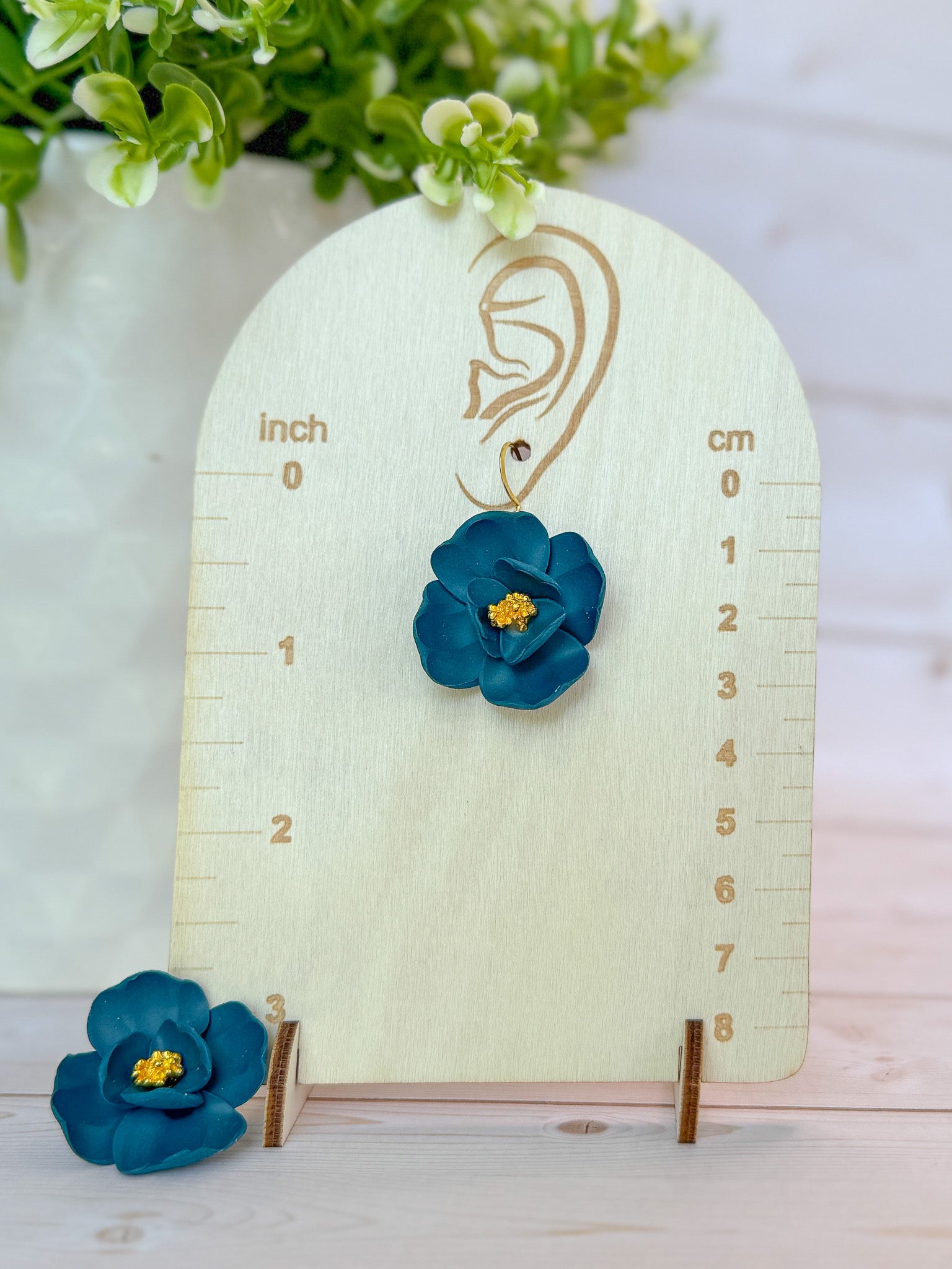 RG1 Faith Inspired Floral Dangles in Deep Green & Plum | Christian Gift | Handmade Lightweight Statement Jewelry