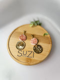 PUG2 Dainty Floral Bookish Inspired Earrings, Handmade Polymer Clay Dangle, Gift, Soft Colors