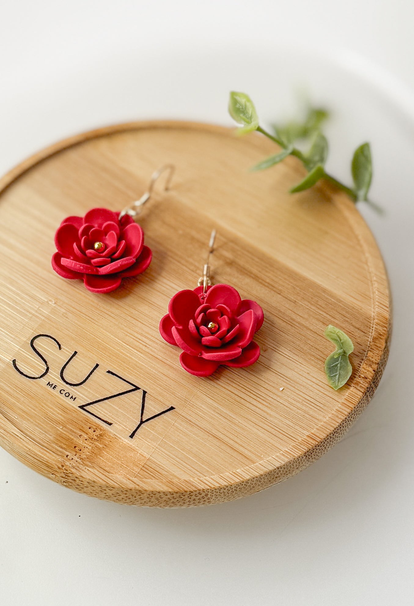 Flowers Handmade Gold Hypoallergenic Stainless Steel Earrings, Floral Polymer Clay Jewelry, Pink, Black, Blue, Purple, Yellow