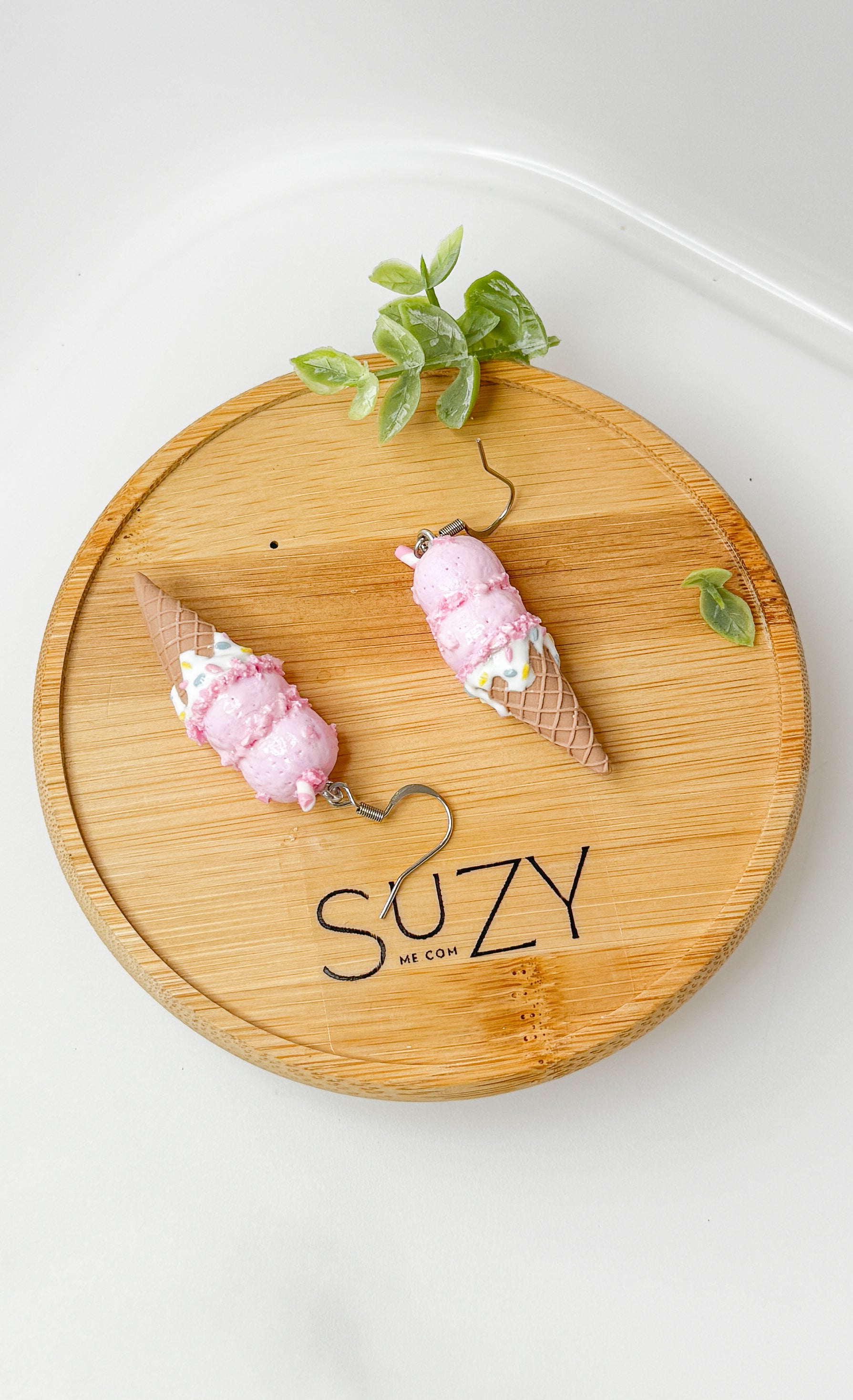 IC4 LARGE Ice Cream Inspired Earrings, Lightweight Handmade Polymer Clay Jewelry, Pink, Fun gifts for her