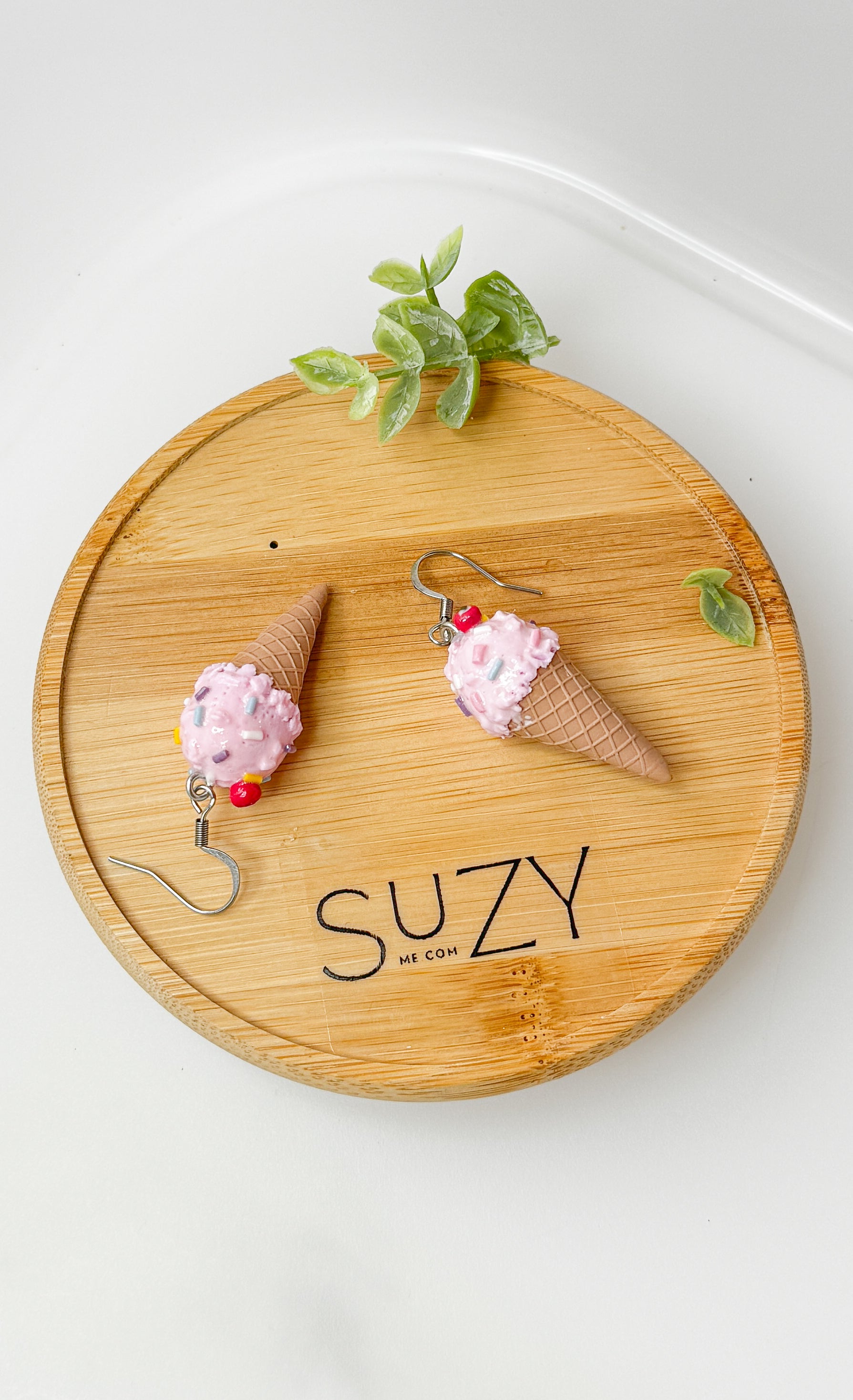 IC4 LARGE Ice Cream Inspired Earrings, Lightweight Handmade Polymer Clay Jewelry, Pink, Fun gifts for her