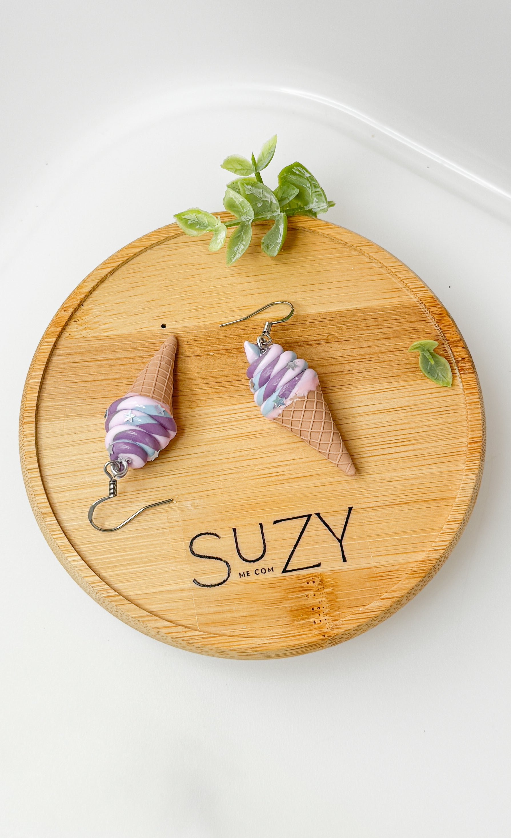 IC4 LARGE Ice Cream Inspired Earrings, Lightweight Handmade Polymer Clay Jewelry, Pink, Fun gifts for her