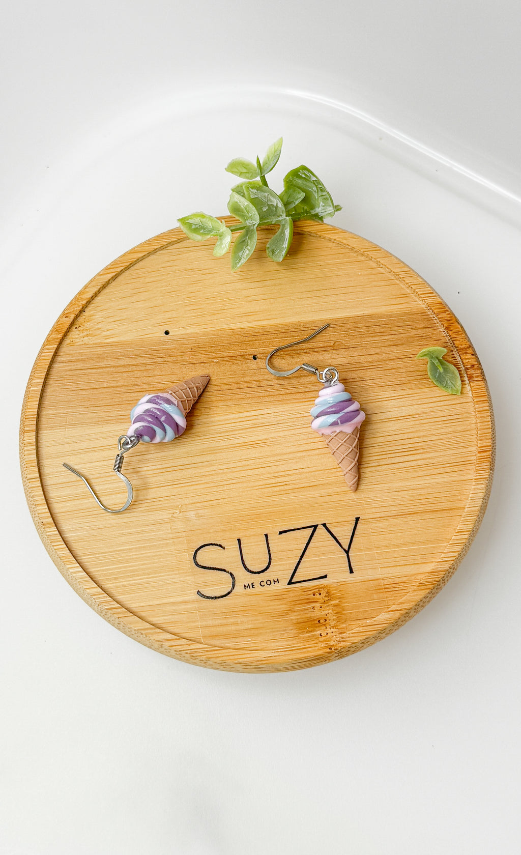 IC2 MEDIUM Ice Cream Inspired Earrings, Lightweight Handmade Polymer Clay Jewelry, Pink, Fun gifts for her