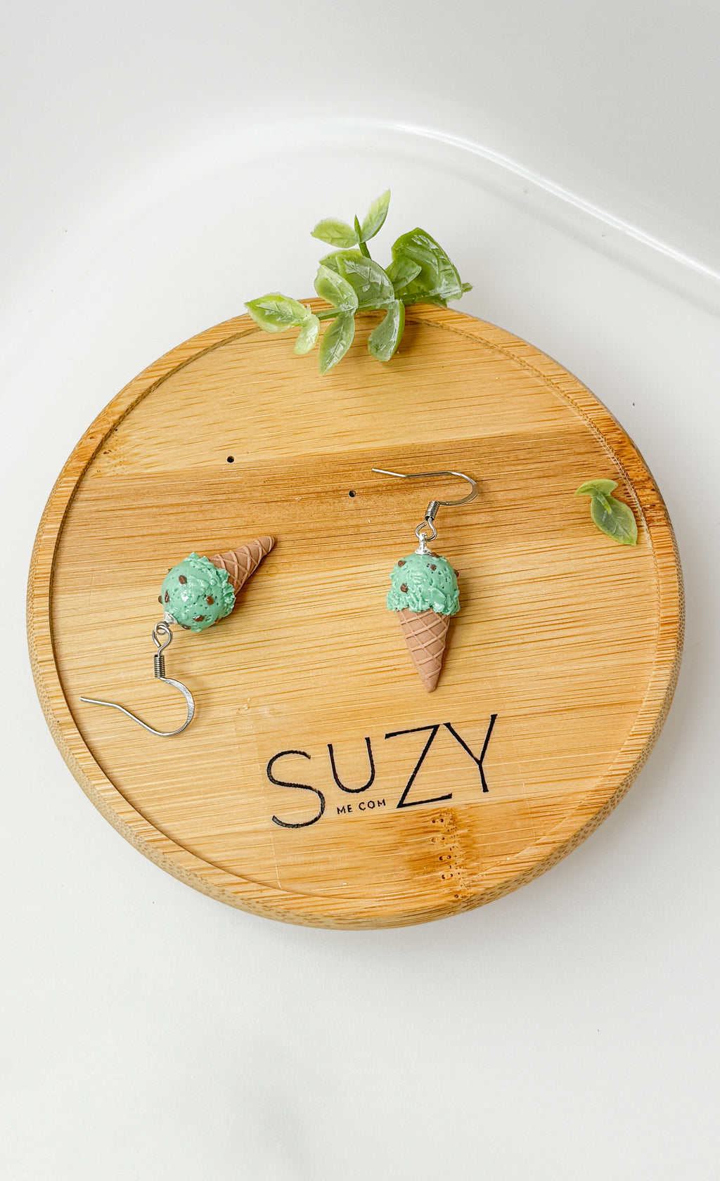 IC2 MEDIUM Ice Cream Inspired Earrings, Lightweight Handmade Polymer Clay Jewelry, Pink, Fun gifts for her