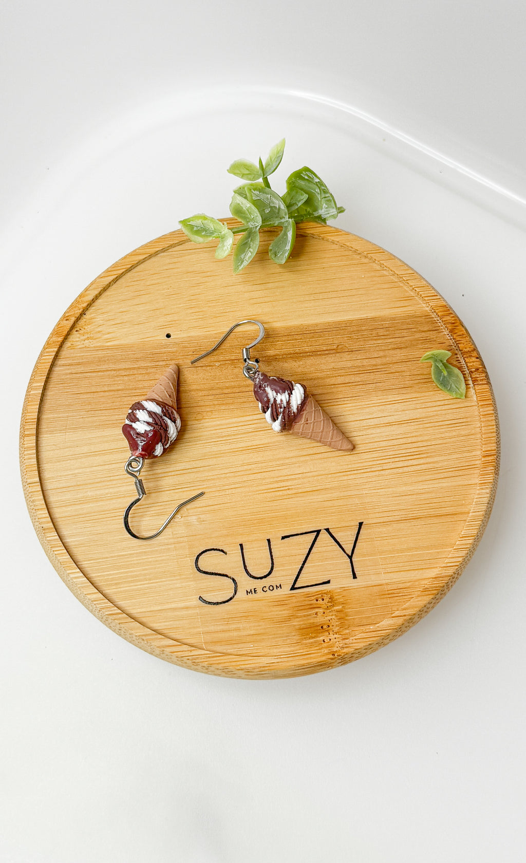 IC2 MEDIUM Ice Cream Inspired Earrings, Lightweight Handmade Polymer Clay Jewelry, Pink, Fun gifts for her