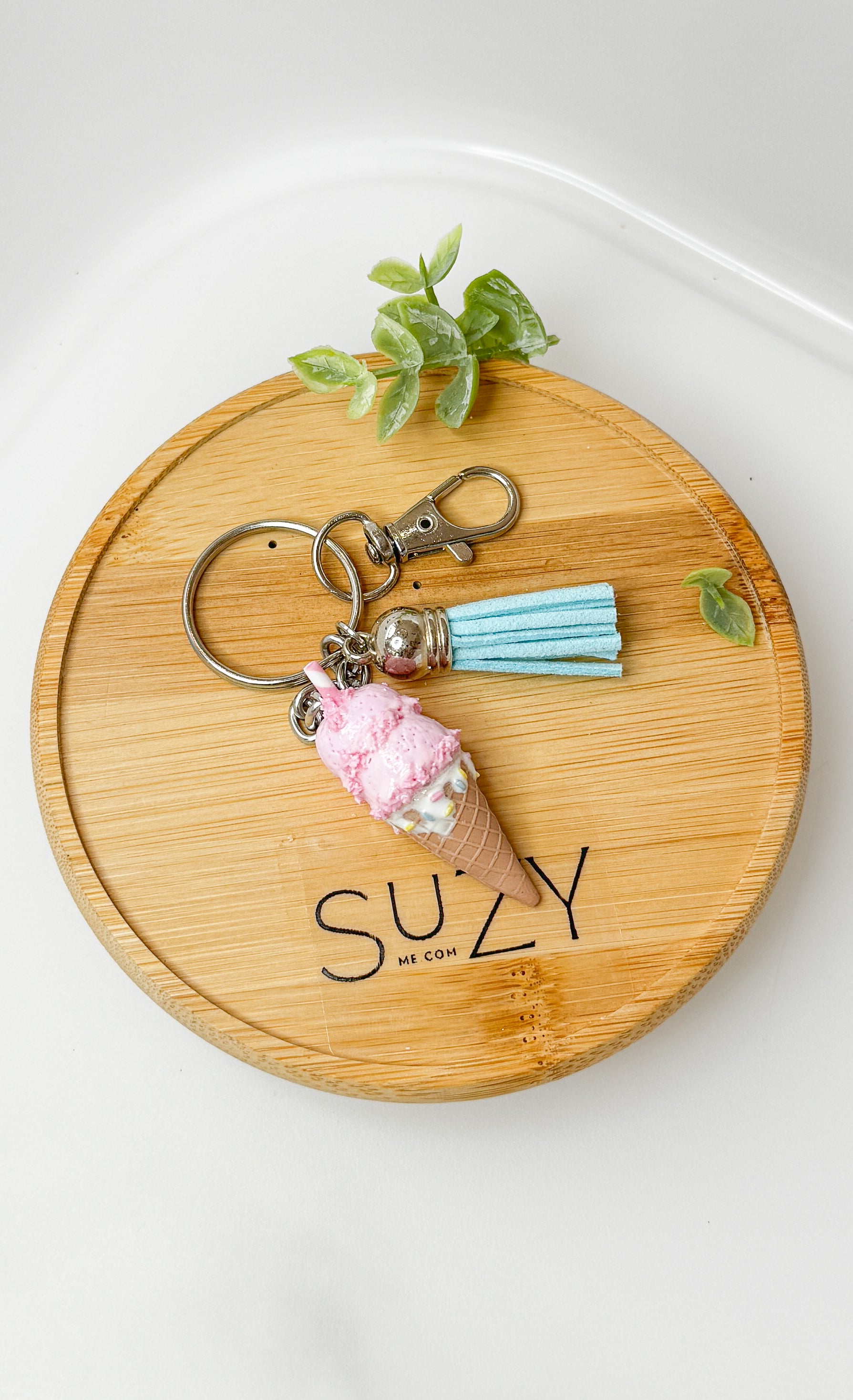 IC5 KEYCHAIN Ice Cream Inspired Earrings, Lightweight Handmade Polymer Clay Jewelry, Pink, Fun gifts for her